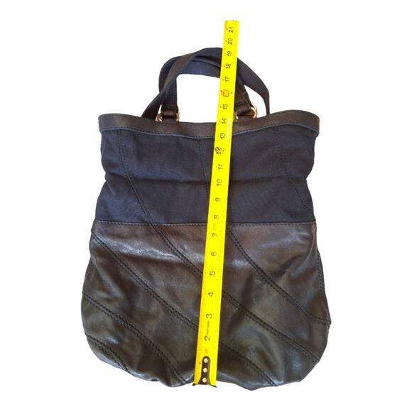 Lucky Brand Bandit Italian Leather Black Shoulder Bag Moto Convertible Satchel - Picture 15 of 16